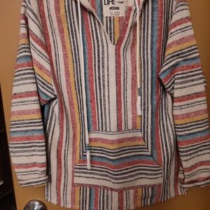 LIFE in Progress Multicolor Striped Baja Hoodie - Medium